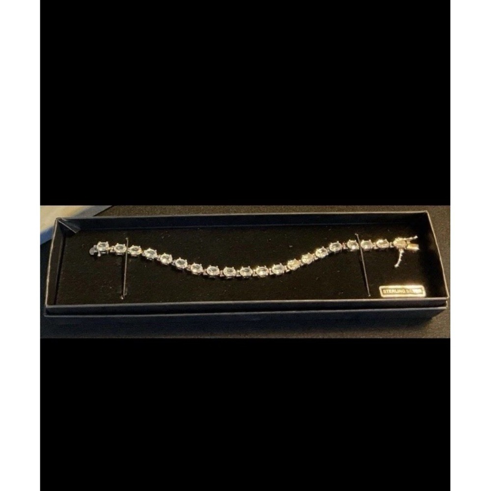 Stunning Crystal Tennis Bracelet - Sterling Silver - NEW IN BOX